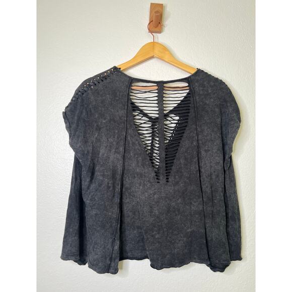We The Free Acid Wash Plunge Cut Neckline Size Small - Picture 2 of 3